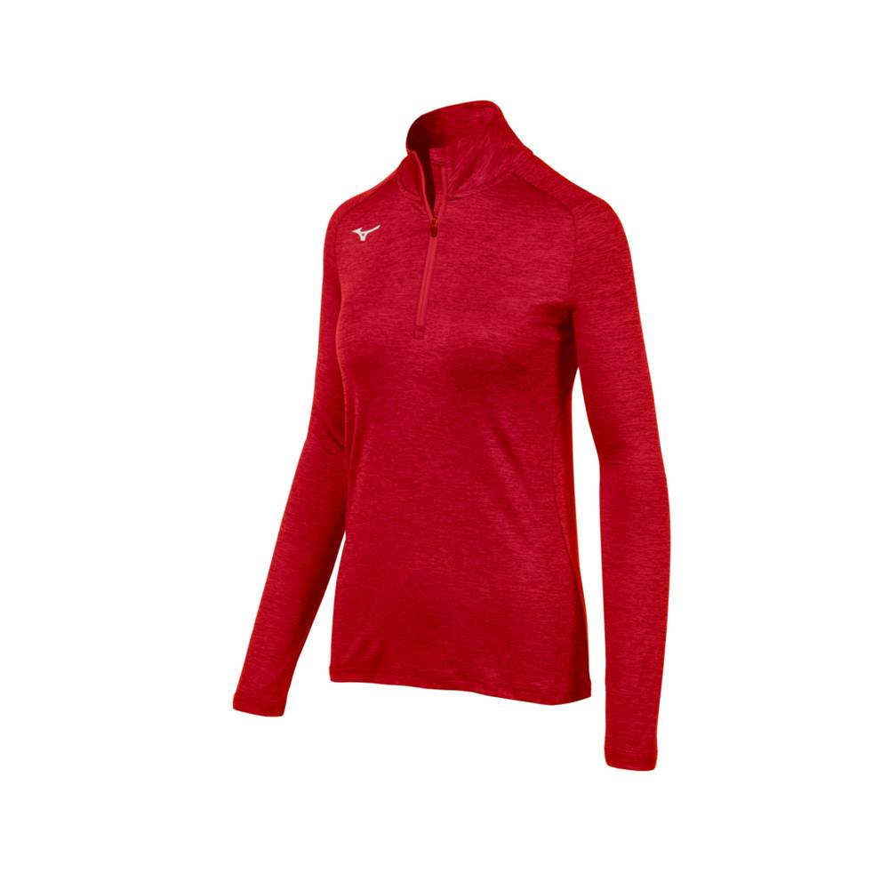 Maglione Mizuno Alpha ½ Cerniera Donna - Rosse - 50429-NHEJ